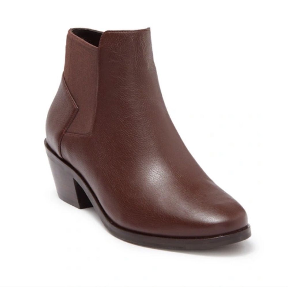 NEW COLE HAAN Gia Bootie In Deep Mahogany Obera Soft Tonal Size Boots 8.5
